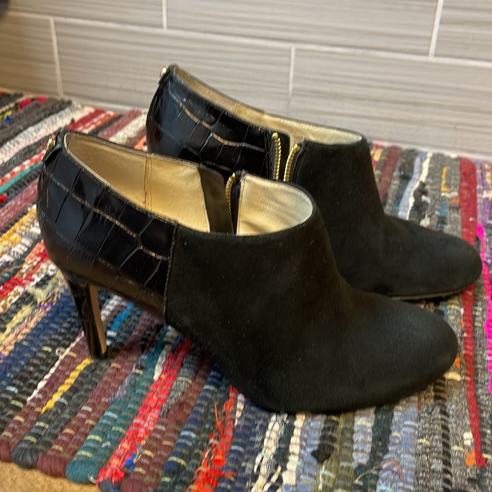 Michael Kors | Womens 9.5 | Ankle Booties | Sammy | Mixed Media | Croc Accent